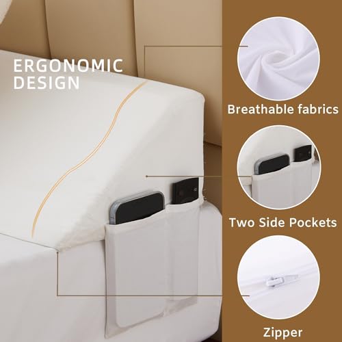 King Bed Wedge Pillow Gap Filler for Headboard - High-Density Foam