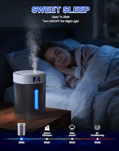 Stainless Steel 4L Ultrasonic Cool Mist Humidifier for Large Room