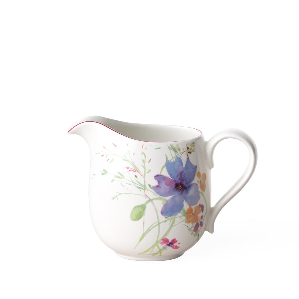 Villeroy & Boch Mariefleur Basic Creamer, 10 oz, Premium Porcelain, White/Multicolored