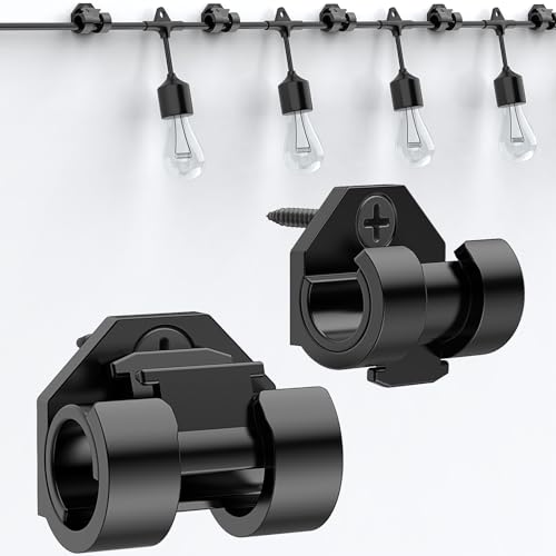 Outdoor String Light Clips - Weatherproof Screw-Mount Hangers, 50 Pack