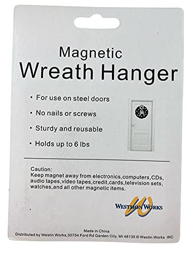 Heavy Duty Magnetic Wreath Hanger Hooks for Front Doors - Set of 2