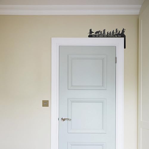 Fantasy Metal Door Corner Wall Decor - Right Side Black Pediment