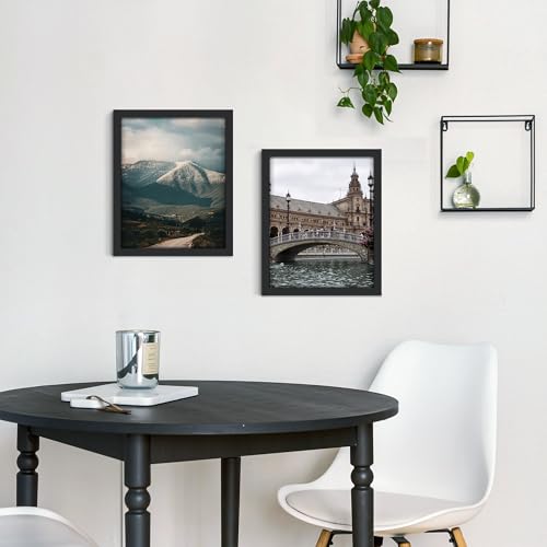Black 8x10 Picture Frame - MDF Wood Frame for Wall & Tabletop Display