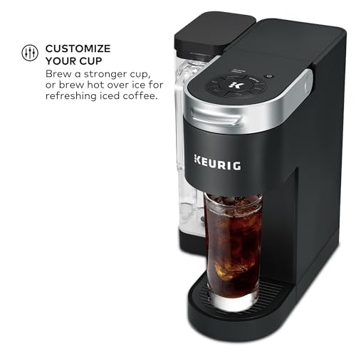 Single Serve Pod Coffee Maker, 4 Brew Sizes & 66oz Removable Reservoir - Black