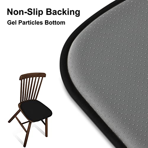 U-Shaped Dining Chair Cushions, Non-Slip Kitchen Seat Pads - Set of 4, Black