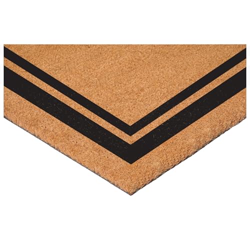 Monogrammed Coir Doormat 24" x 36" - Letter M Black Border