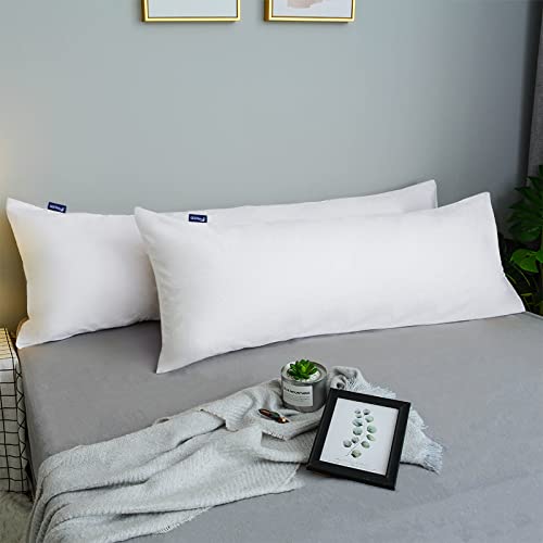 Waterproof Body Pillow Protector 2-Pack, 21" x 55" Zippered Encasement