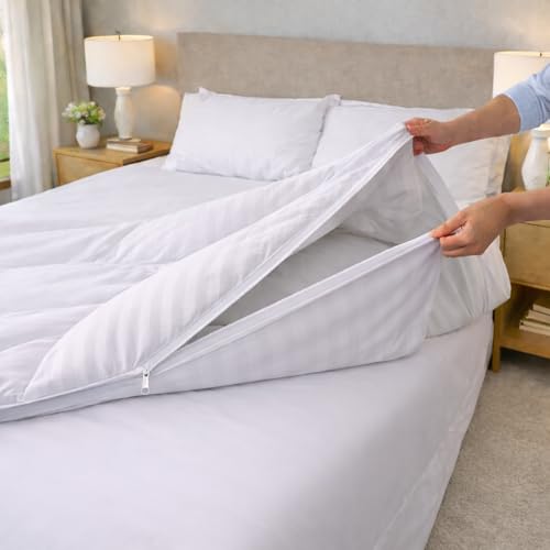 Premium Cotton Duvet Protector – 300 Thread Count with Zipper Closure