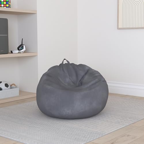 Corduroy Stuffed Animal Storage Bean Bag Chair Cover - Washable