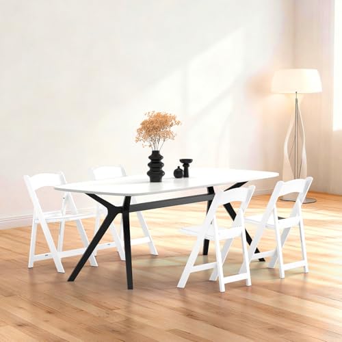 Folding Chair Set of 4, Heavy Duty Padded Event Chair with Waterproof Seat
