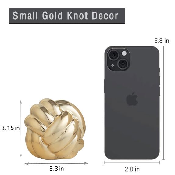 Small Gold Ceramic Knot Decor, Minimalist Modern Tabletop Ornament