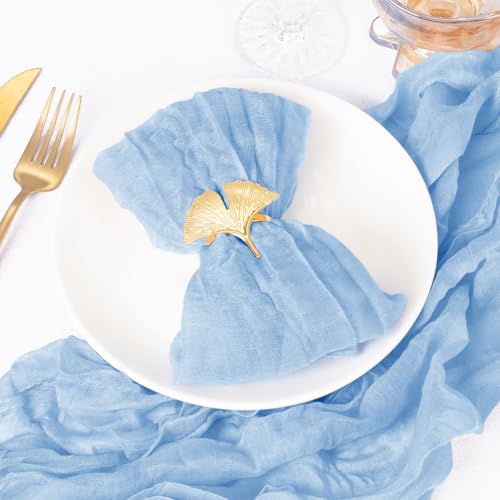 50-Pack Baby Blue Cheesecloth Napkins, 21x21 Inch Reusable Gauze Table Linens