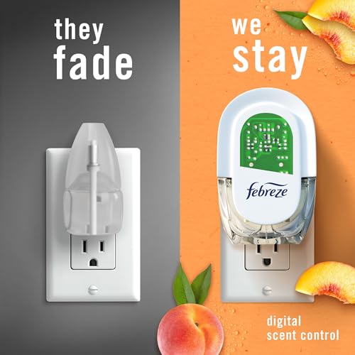 Plug-In Scented Oil Air Freshener Refills, Juicy Summer Peaches - 4 Pack