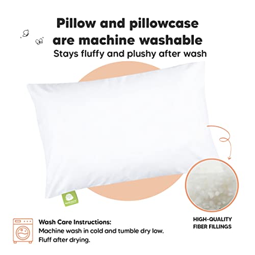 KeaBabies Toddler Pillow with Pillowcase 13x18 Soft Organic Cotton
