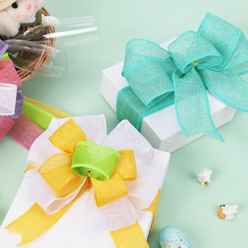 LaRibbons Yellow Burlap Wired Ribbon 2.5in x 12yd - Gift Wrap & Craft Ribbon