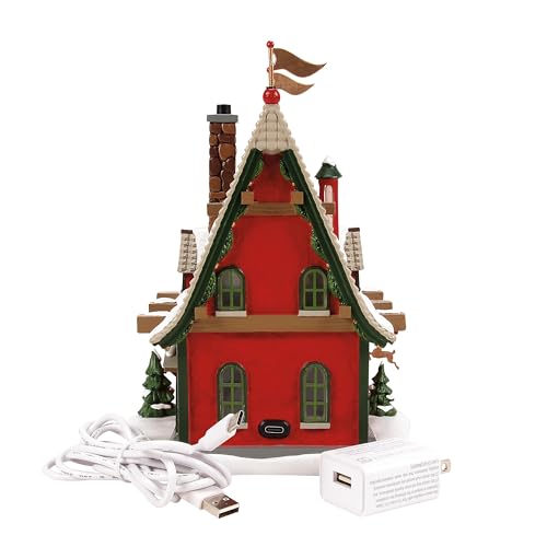 Reindeer Acres Stable Light Up Christmas Village Building, 8 Inch
