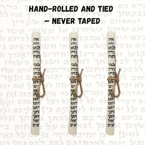3-Pack Decorative Mezuzah Scrolls, 82mm Non-Kosher Hebrew Calligraphy