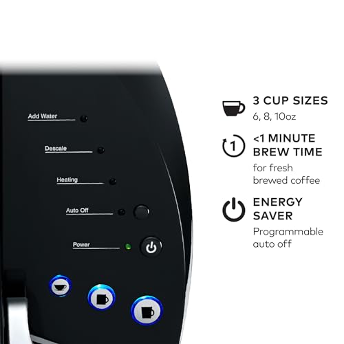 Single Serve Pod Coffee Maker with 3 Brew Sizes & 48oz Water Reservoir