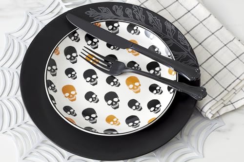 Halloween 8-Inch Porcelain Accent Plate Set, 4-Piece Appetizer Set