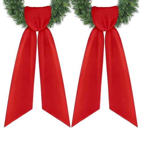 Red Front Door Wreath Blank Sash 2 Pack Polyester DIY Holiday Decor