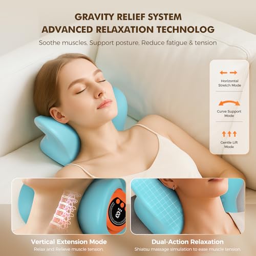 Portable Neck Massager with Heat & Vibration - 4-in-1 Relief System