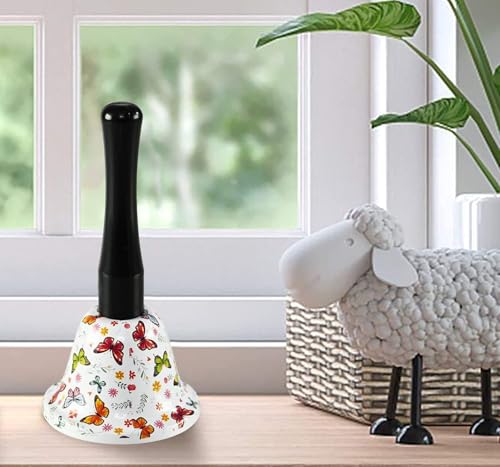 Butterfly Handheld Call Bell - Decorative Metal Service Bell for Desk