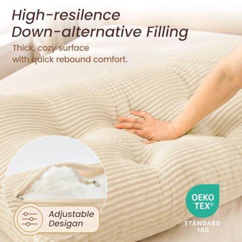 Queen Headboard Pillow with Side Pockets - Ergonomic Wedge Support