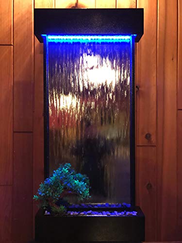 46-Inch Vertical Wall-Mounted Indoor Water Fountain with Color Lights