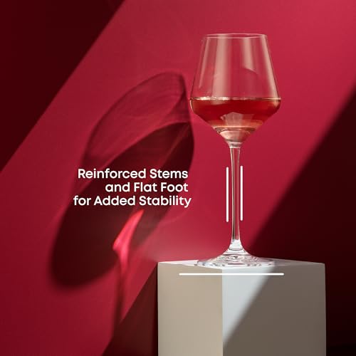 Crystal White Wine Glasses – Set of 4, 13.5 oz Elegant Stemware
