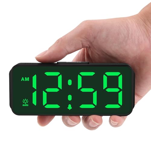 Small Slim Digital Alarm Clock - Battery Operated Portable Travel & Desk Clock
