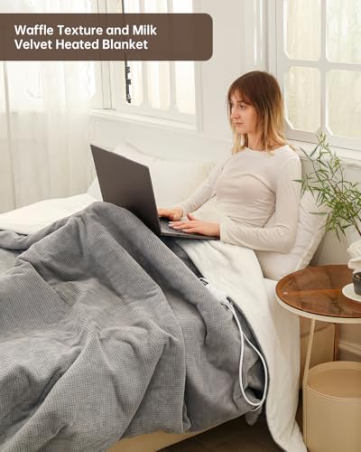 Queen Size Electric Heated Blanket - 9 Heat Levels, Auto-Off, Plush Fabric