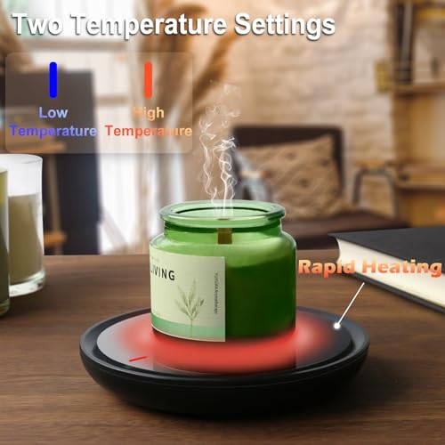 Heness Classic Black Candle & Coffee Warmer with Auto Shut Off - Desk Accessory