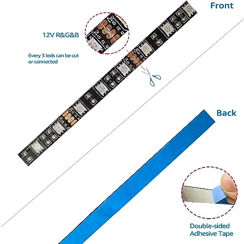 5M RGB LED Strip Light, 5050 SMD Waterproof IP65 Flexible Black PCB