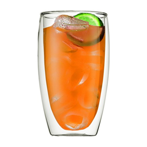 15oz Double Wall Insulated Borosilicate Glass Mugs, Set of 2