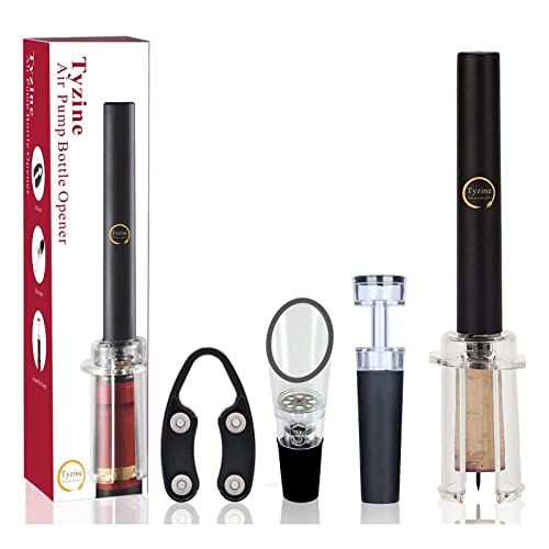 Air Pressure Pump Wine Opener Set with Foil Cutter, Pourer & Vacuum Stopper