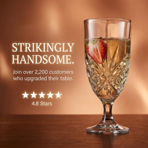 Godinger Dublin Crystal 16oz Water Goblets Set of 4 Elegant Lead-Free Glassware
