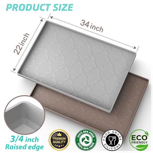 Waterproof Silicone Under Sink Mat 34" x 22" - Cabinet Protector Tray