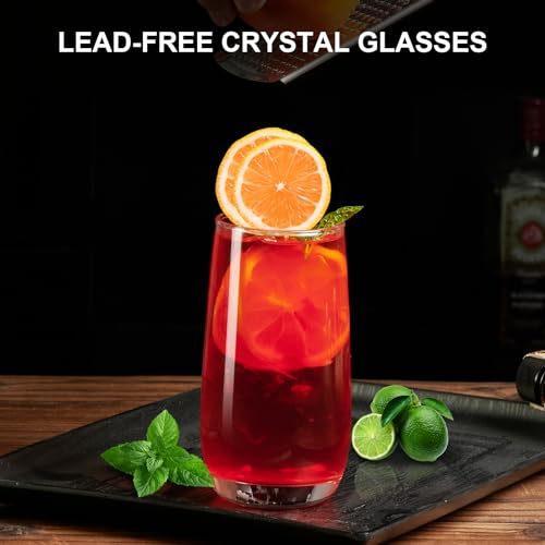 PARACITY 4 Pack Highball Glasses 12oz Set - Clear Tall Water & Cocktail Tumblers