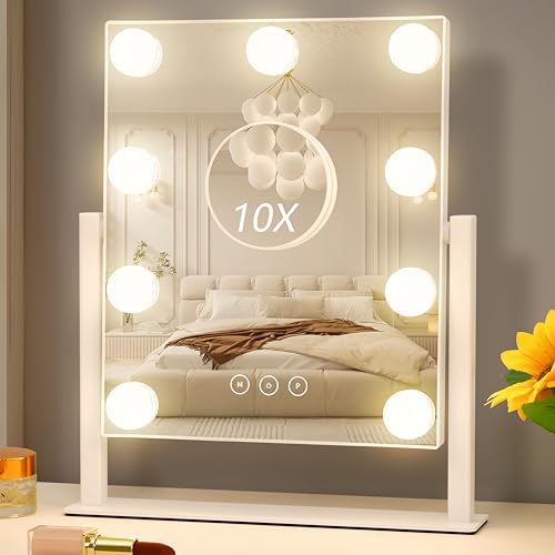 Acoolda Vanity Mirror with Lights, Hollywood Makeup 9 Dimmable LED