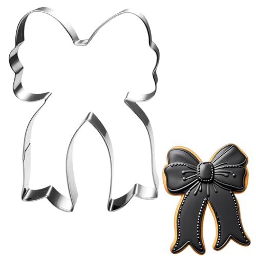 Bow Cookie Cutter - 4 Inch Stainless Steel, Dishwasher Safe for Baking & Decorating