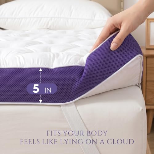 5-Inch Memory Foam Mattress Topper Queen Size - Firm & Breathable