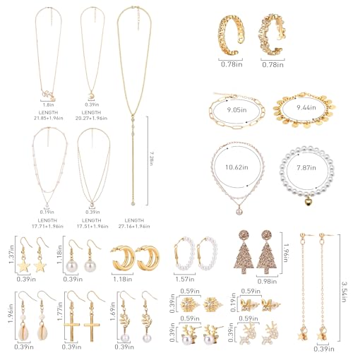 Christmas Jewelry Advent Calendar 2026 - 24 Surprise Earrings, Necklaces & Bracelets for Women