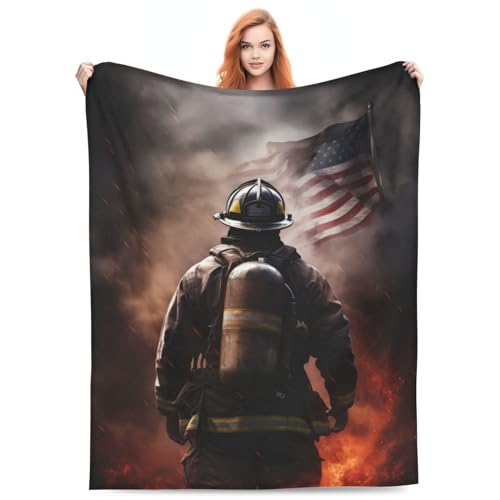 Turamurra Firefighter Blanket Fireman Birthday Gift 80x60in Soft Plush Fuzzy Throw