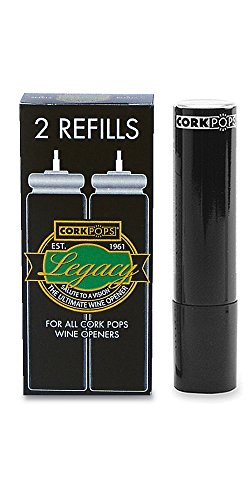 Cork Pops Wine Bottle Opener Refill Cartridges 2-Pack - Eco-Friendly, Fits All Models