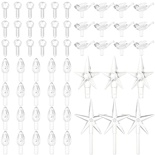 Riakrum 186 Pcs Ceramic Christmas Tree Replacement Lights Set Clear Classic