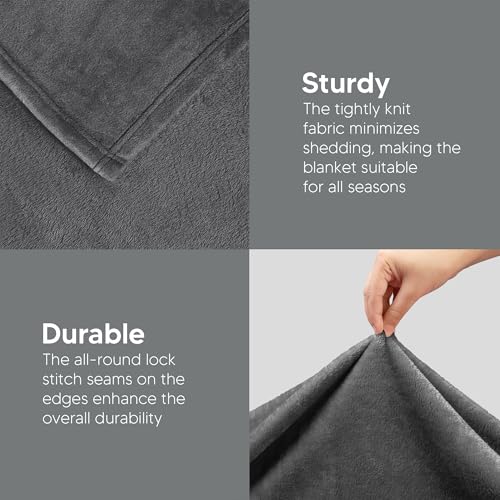 Utopia Bedding Queen Fleece Bed Blanket - Grey Microfiber Plush Warm