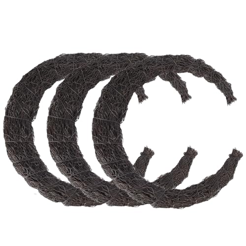14 Inch Black Moon Wreath Base 3 Pack Faux Grapevine Crescent Forms