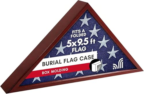 Large Memorial Burial Flag Display Case for 5x9.5 Foot Folded Flag