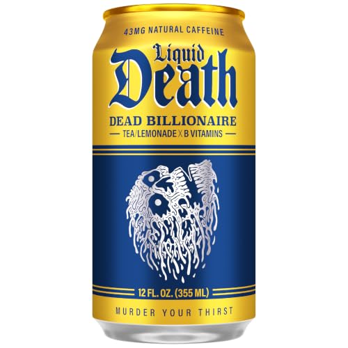 Liquid Death Dead Billionaire Iced Tea and Lemonade 12 Fl Oz 12 Pack