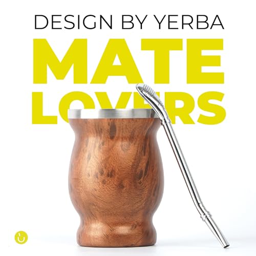 BALIBETOV 8 oz Dark Wood Yerba Mate Cup + Bombilla Set – Insulated Drinkware